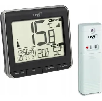 Domácí teploměr Teploměr TFA solární stříbrný