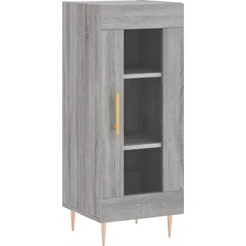 Komoda Skříňka se skleněnými dvířky, šedý dub sonoma, 34,5x34x90 cm