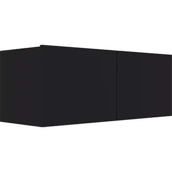Televizní stolek Nástěnná TV skříňka, 2 přihrádky, černá, 80x30x30 cm, dřevotříska