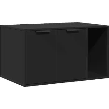 Toaleta pro kočku Skříňka na kočičí záchod pro kočky, černá, 80x50x45 cm