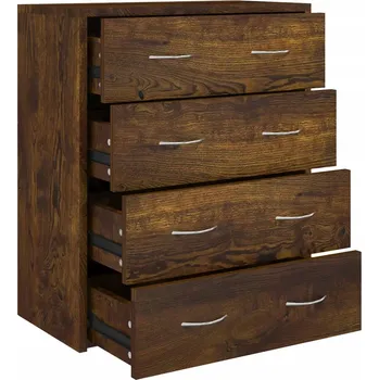 Komoda Komoda se 4 zásuvkami, dřevotříska, kouřový dub, 60x30,5x71