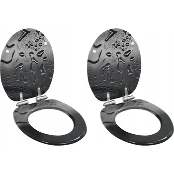 WC sedátko WC sedátko z MDF, pomalu padající, vzor Kapky Vody, 43,7x37,8 cm