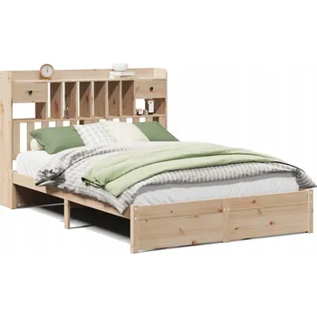 Postel Postel s regálem z masivního borovicového dřeva 228,5 x 146 x 110 cm