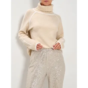 Dámský svetr Sinsay - Rolák s prošíváním - krémová - 227GT-12M - 227GT-12M-L