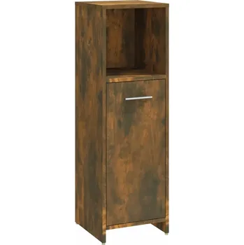 Koupelnový nábytek Koupelnová skříňka se 3 přihrádkami a dvířky, kouřový dub, 30x30x95 cm