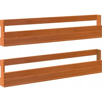 Nástěnný organizér na boty z masivního borovicového dřeva, voskovaný hnědý, 110x8,5x