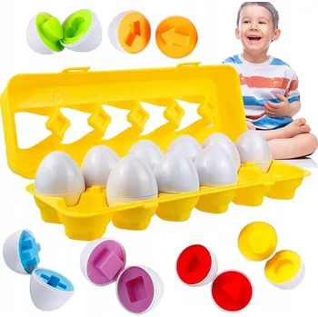 HRAČKA EDUKATIVNÍ VEJCE MONTESSORI ROZPOZNÁVÁNÍ BAREV A TVARŮ