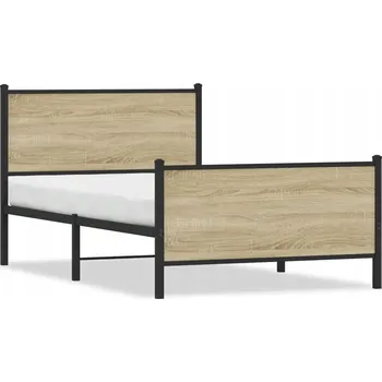 Postel Kovový rám postele dub sonoma 196 x 105 x 91,5 cm