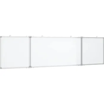Kancelářský nábytek Skládací magnetická tabule, bílá, 160x40x1,7 cm, hliníkový rám