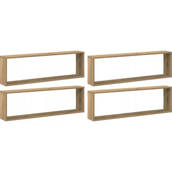 police Nástěnné police ve tvaru kostky, dřevotřískový materiál, dub artisan