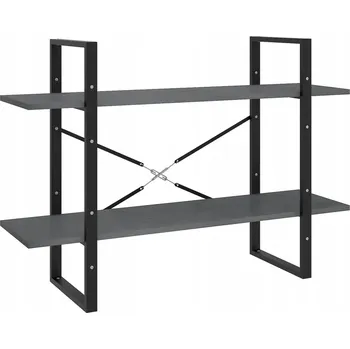 Knihovna Industriální regál na knihy z masivního borovicového dřeva, šedý