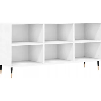 Televizní stolek TV stolek s železnýma nohama, bílý, 103,5 x 30 x 50 cm