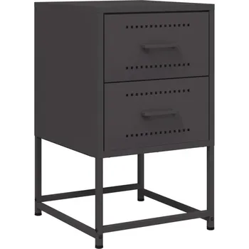 Noční stolek Industriální Noční Stolek z Oceli, Černý, 36 x 39 x 60,5 cm