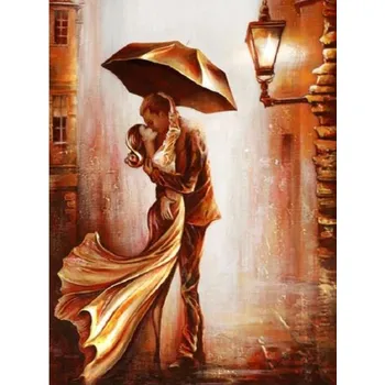 Diamantové malování Diamantové malování/Huacan - Milenci pod lampou