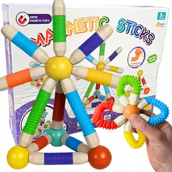 ostatní stavebnice STAVEBNICE STAVEBNICE 48 dílků - magnetické tyčinky a kuličky pro stavění