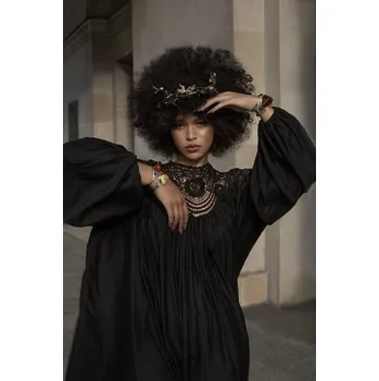 Dámské šaty Šaty Tova Like a virgin černé dlouhé s krajkou Velikost: 36