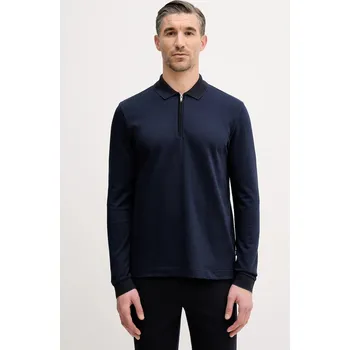 Bavlněné tričko s dlouhým rukávem BOSS H-Peduzzi 06 50549583 námořnická modř 59X, vel. M