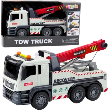 autíčko Stavební Nákladní Auto s Nastavitelným Jeřábem Světla Zvuky Bílé