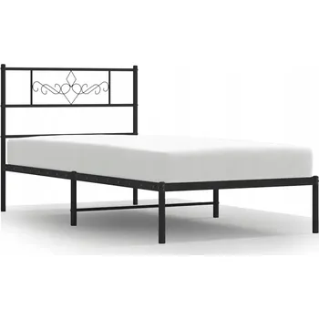 Postel Černý kovový rám postele 196 x 105 x 90 cm s úložným prostorem
