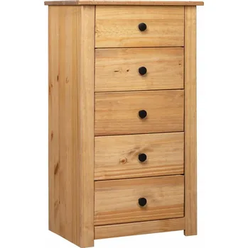 Komoda Komoda Panama z masivního borovicového dřeva, 5 Zásuvek, 46x40x89 cm, přírodní