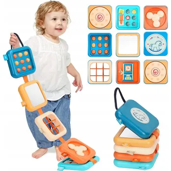 Hračka pro nejmenší INTERAKTIVNÍ TŘÍDIČ KOSTKA VZDĚLÁVACÍ SKLÁDAČKA PRO MIMINKA SENZORICKÁ