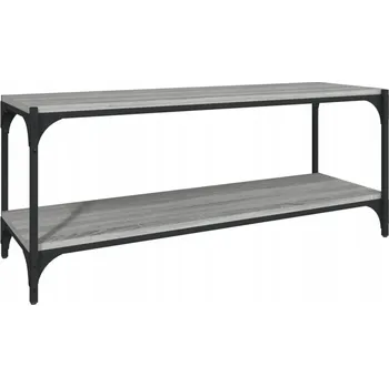 Televizní stolek Dřevěná TV skříňka v industriálním stylu, Šedý dub Sonoma, 100x33x41 cm