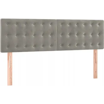 Klasické čelo postele z aksamitu, nastavitelná výška, světle šedá, 144x5x7