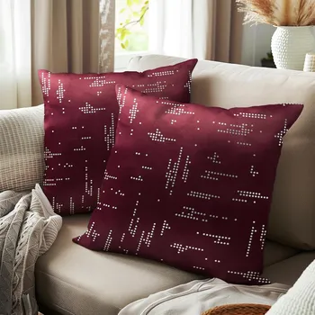 Povlak na dekorativní polštářek Povlaky na polštáře z mikrovlákna červené s hvězdičkami 50x50 cm 2 ks