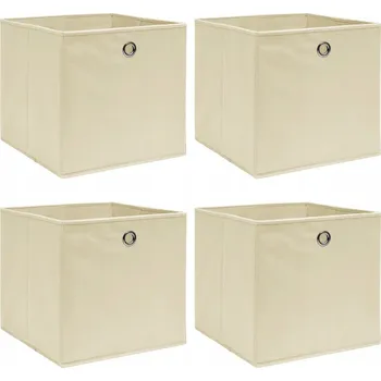 Úložný box Skládací Úložné Boxy z Netkané Textilie Krémové 32x32x32 cm