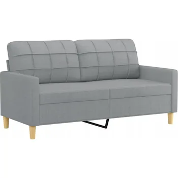 Pohovka Dvojmístná pohovka s kovovým rámem, světle šedá, 158x77x80 cm