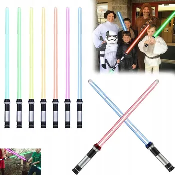2 KS LASEROVÝ MEČ PRO DĚTI TELESKOPICKÝ SVĚTELNÝ MEČ SE ZVUKEM