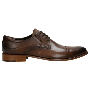 Pánské polobotky Hnědé Pánské Společenské Polobotky Z Lícové Kůže Wojas 1028152 45