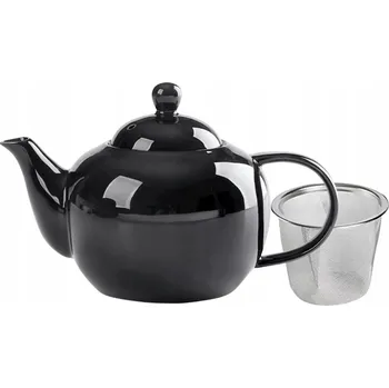 Konvice na čaj Keramická KONVICE SE SÍTKEM na čaj, černá, 1L