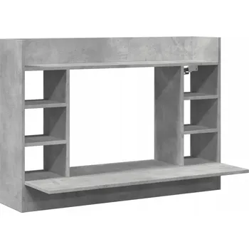 Psací stůl Nástěnný psací stůl s přihrádkami a poličkou, dřevěný materiál, 105x48x75 cm