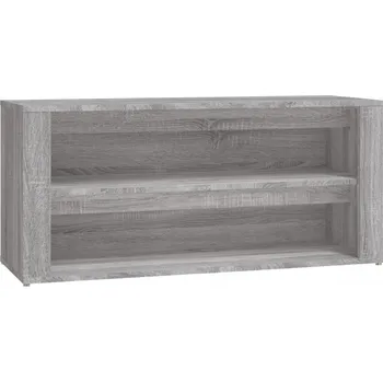 Botník s deskou a 2 přihrádkami, šedý dub sonoma, 100x35x45 cm