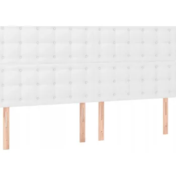 Čelo postele nastavitelné, umělá kůže, bílé, 180 x 5 x 118/128 cm