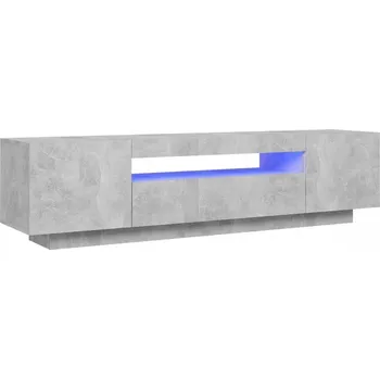 Televizní stolek TV stolek s RGB LED osvětlením, šedá betonu, 160x35x40 cm
