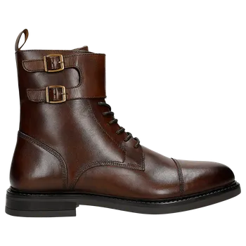 Pánské polobotky Hnědé Kožené Kotníkové Boty Pro Muže Wojas 2413953 45