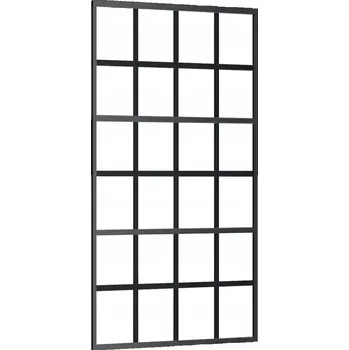 Interiérové dveře Posuvné dveře Sklo ESG Hliníkový rám 102x205 cm Průhledné/Černé