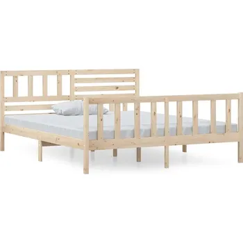 Postel Rám postele z masivního borovicového dřeva 195,5 x 146 x 100 cm