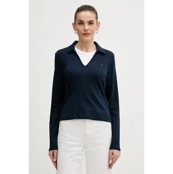 Pánské tričko Bavlněné tričko s dlouhým rukávem Tommy Hilfiger WW0WW47850 námořnická modř 59X, vel. XS