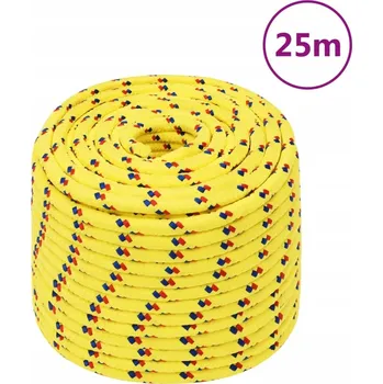 Lany Polypropylenové lano žluté 14 mm x 25 m, odolné vůči povětrnostním vlivům