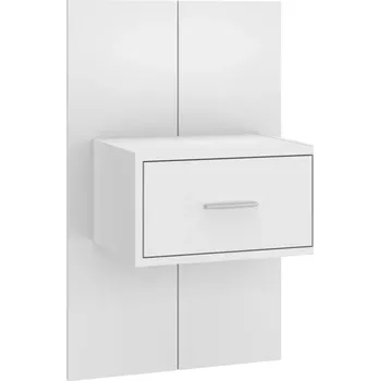 Noční stolek Závěsný noční stolek se zásuvkou, bílý, 48,5 x 32,5 x 80 cm