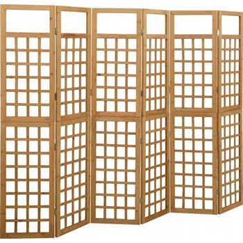 Paraván Skládací Treliáž - Paraván z Masivního Jedlového Dřeva, 242,5x180 cm