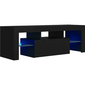 Televizní stolek TV stolek s RGB LED osvětlením, černý, 120x35x40 cm