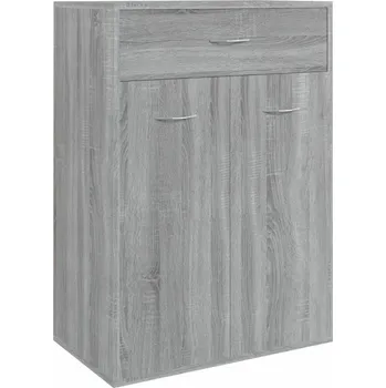 Botník Botník se zásuvkou a 4 policemi, dřevotříska, šedý dub Sonoma, 60