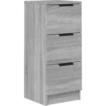 Komoda Víceúčelová skříňka se 3 zásuvkami, šedý dub sonoma, 30x30x70 cm
