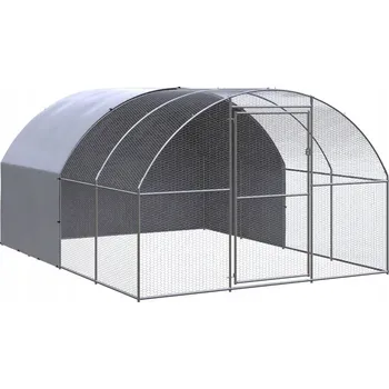 Zahradní klec pro slepice, ocel, 3x4x2 m, stříbrná