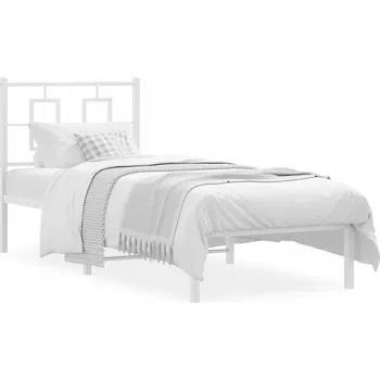 Postel Bílý kovový rám postele 196 x 80 x 91 cm s úložným prostorem