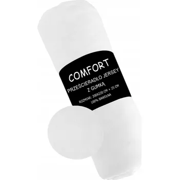 Prostěradlo PROSTĚRADLO S GUMOU 200x220 JERSEY BÍLÉ 100% BAVLNA NAPÍNACÍ PROSTĚRADLO